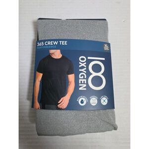 Oxygen Men's Performance 365 Crew Tee Grey Moisture Wicking Breathable XL/XXL